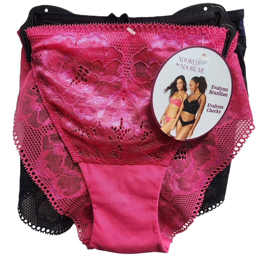 Adore Me Pink Lace Brazilian Panty